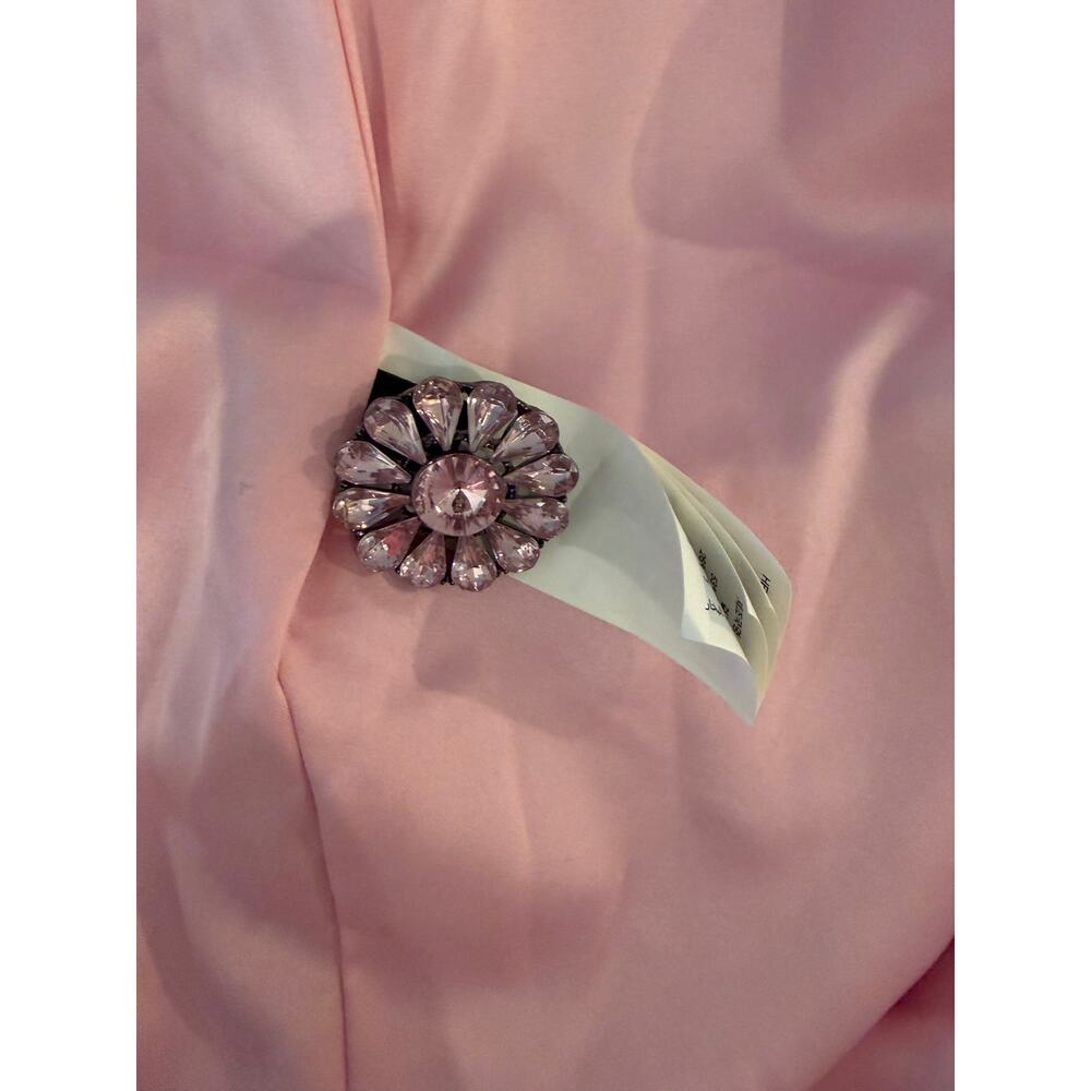 Kate Spade Faux Fur Tulip Pink Jewel Button Wool Coat Size 0 - Picture 8 of 8